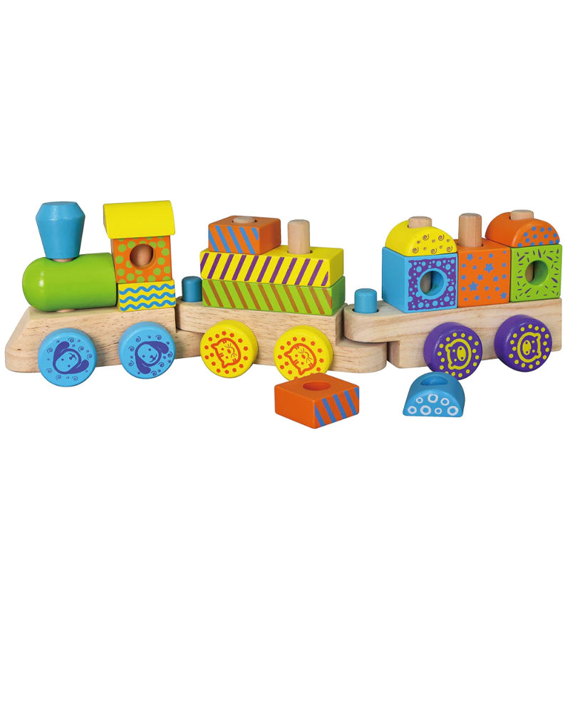 Viga Toys Colorful Wooden Stacking Train 18M+