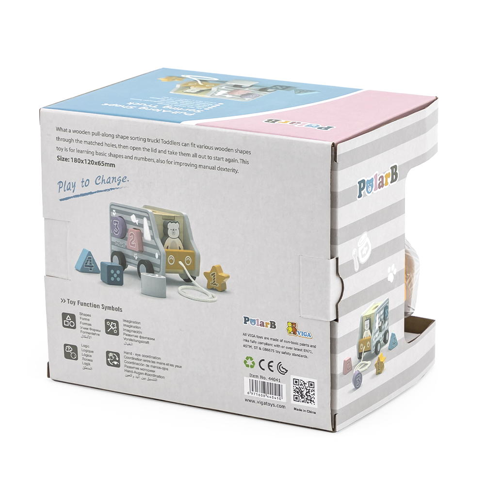 Viga Toys PolarB Camion de Tri de Formes à Tirer 24M+