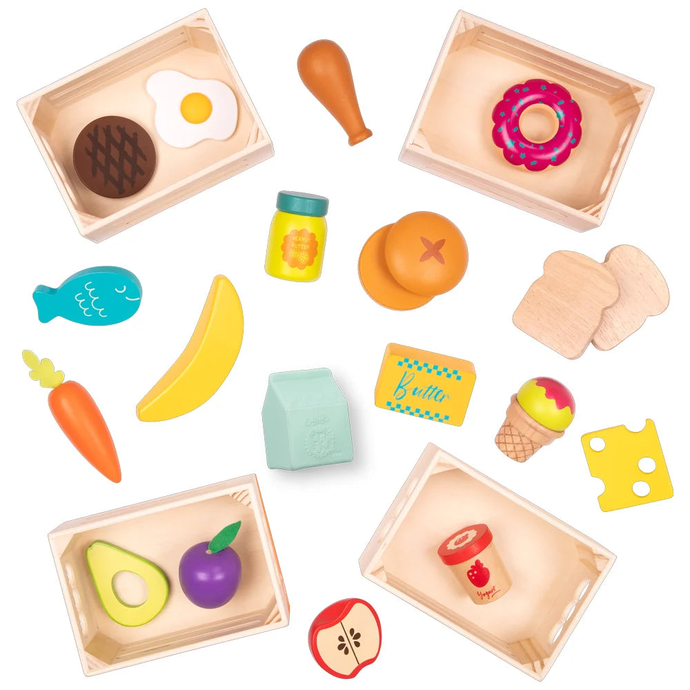 B. Toys Ensemble de Nourriture en Bois 3A+