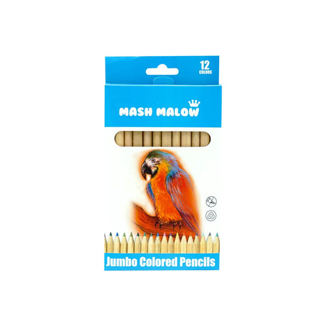 Mash Malow Boite de 12 Crayons De Couleur Jumbo