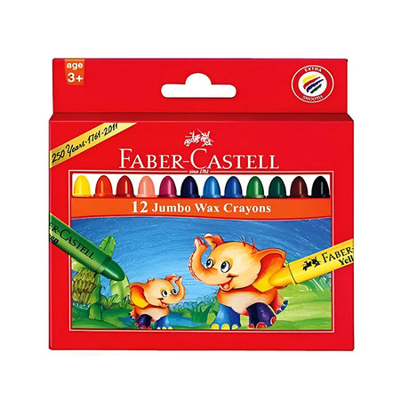 Faber-Castell Boîte de 12 Crayons de Cire Jumbo