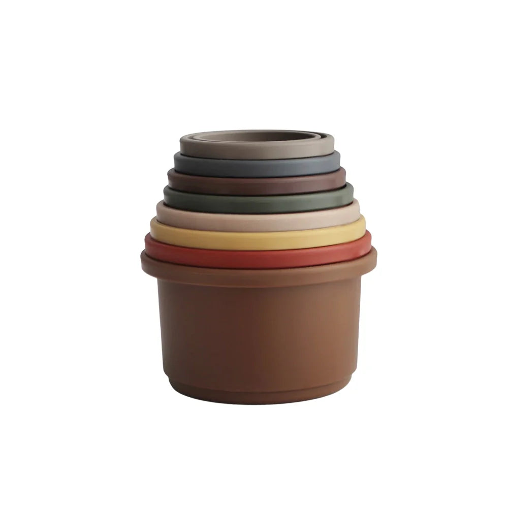 Mushie Jouet de Tasses Empilables 0M+ - Rétro