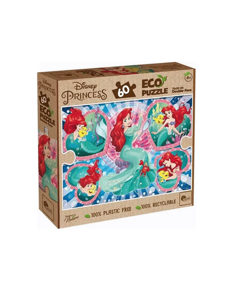 Lisciani Puzzle Double Face Ecologique 60Pcs - Little Mermaid