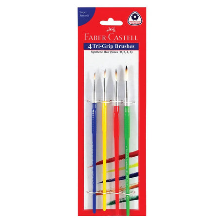 Faber-Castell Lot de 4 Pinceaux Tri-Grip Plats