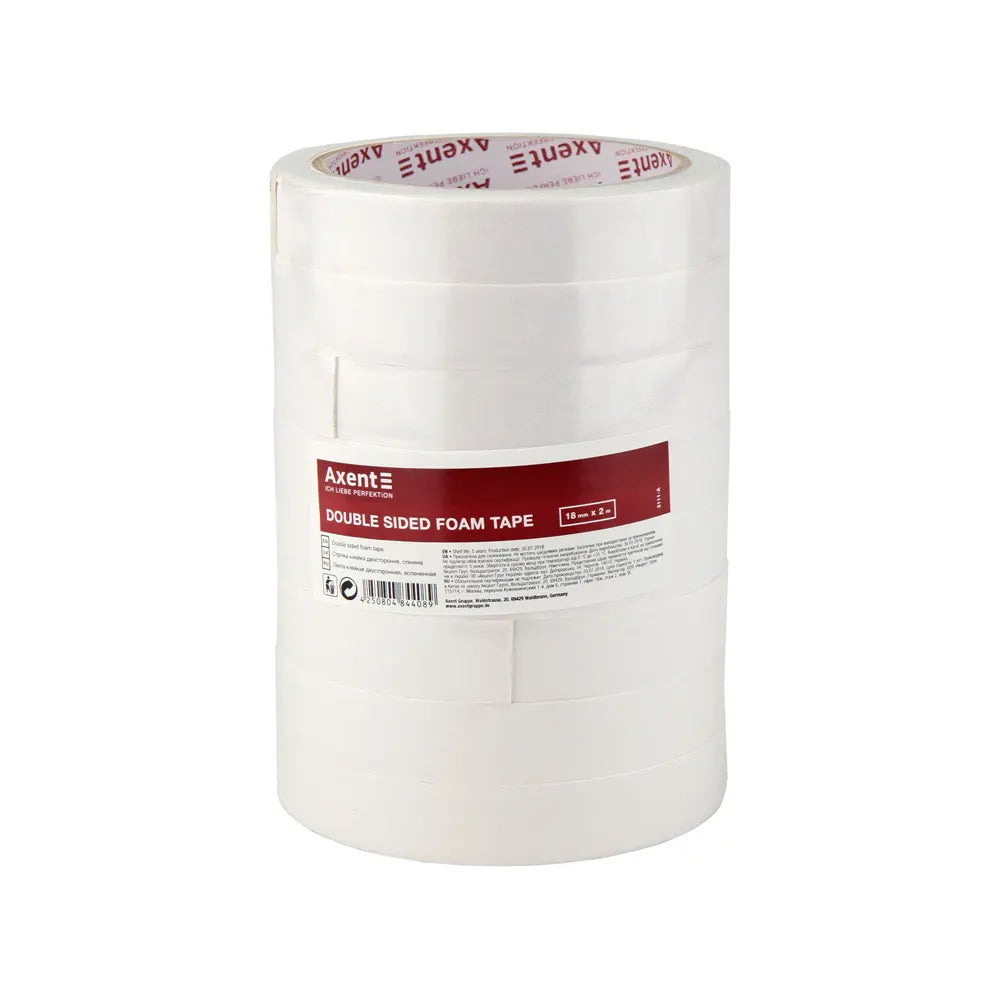 Axent Double Sided Adhesive Rolls 18mm x 2m Foam