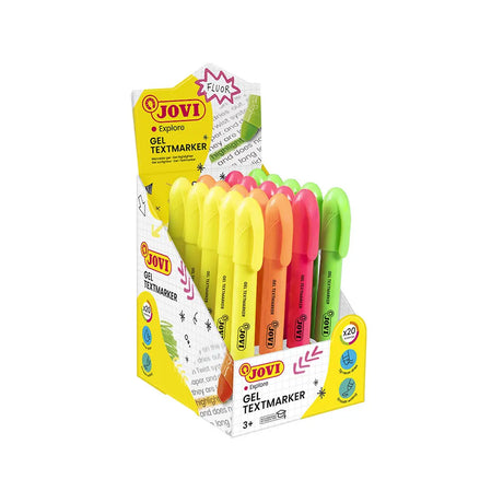 Jovi Présentoir de 20 Surligneurs Gel - 4 Couleurs Assorties