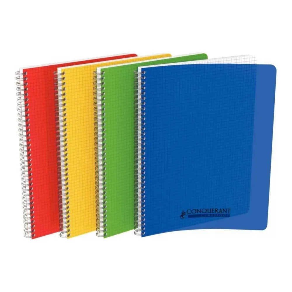 Cahier Conquérant Spirale A4, 100 pages 90g, Réglure Q5/5