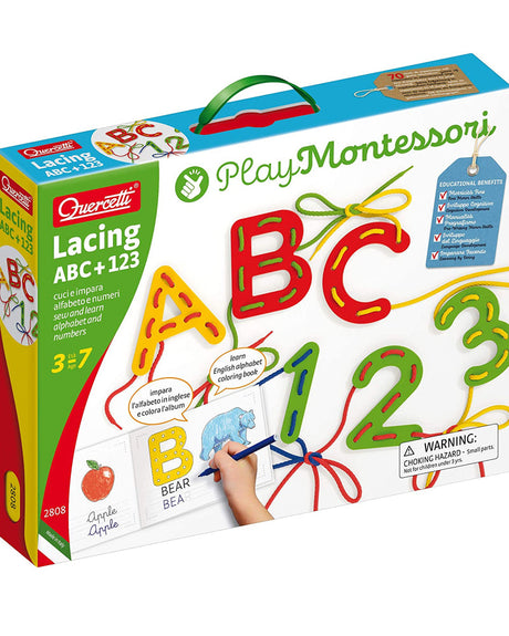 Quercetti Jeu de Laçage Montessori ABC 123