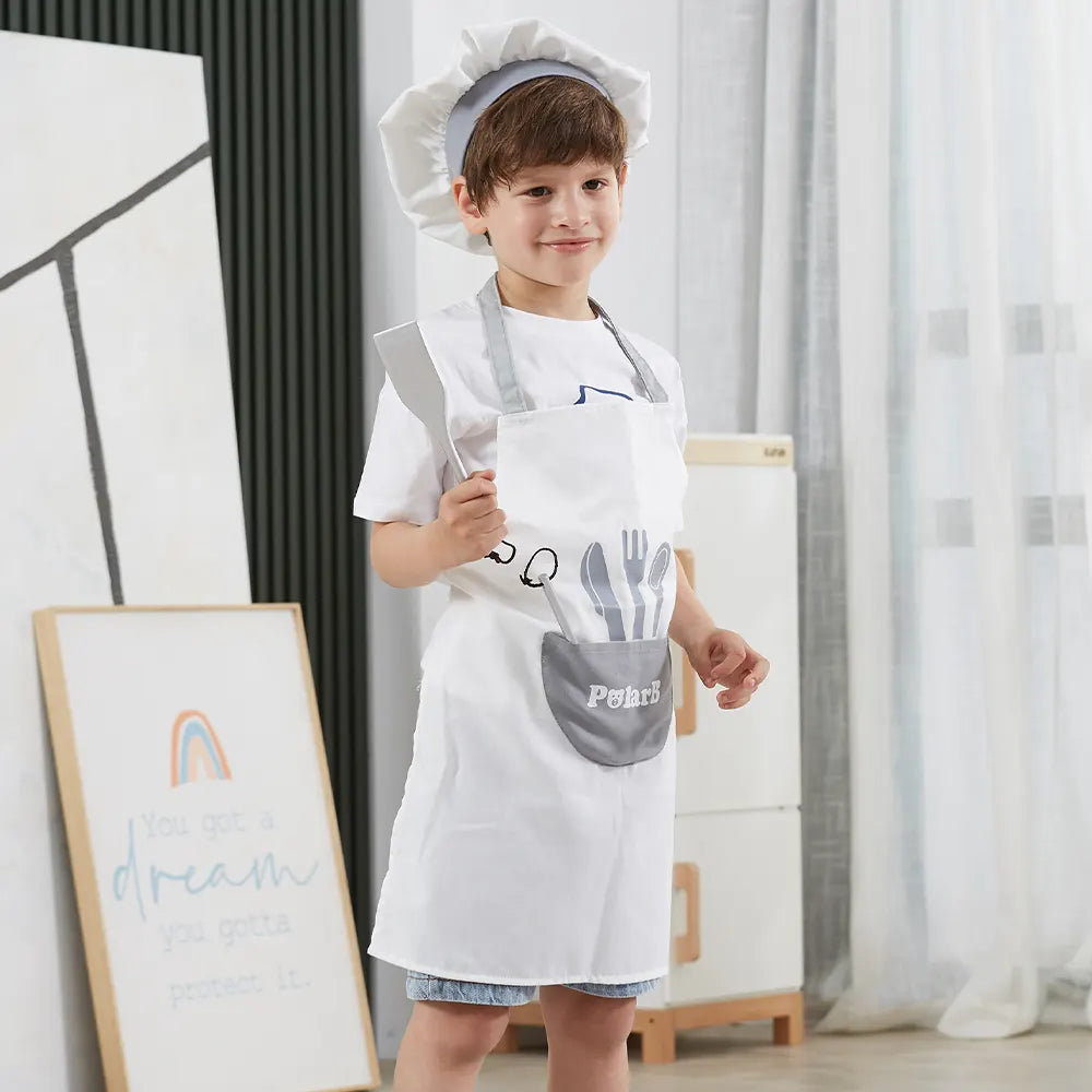 Viga Toys PolarB Petit Chef Uniforme & Chapeau Gris 3A+