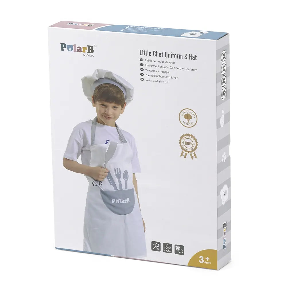 Viga Toys PolarB Petit Chef Uniforme & Chapeau Gris 3A+