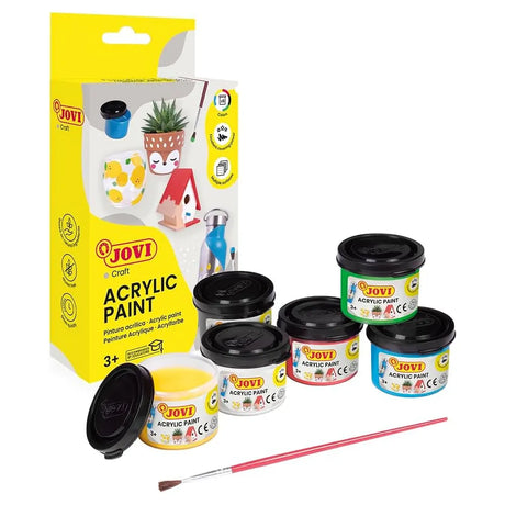Jovi Boite de 6 Pots Peintures Acrylique - 55ml De Couleurs Assortis 
