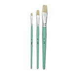 Pebeo Pochettes 3 Pinceaux Manches Courts Assortis Soies Beau Blanc Plat N°4 / N°10 / N° 18