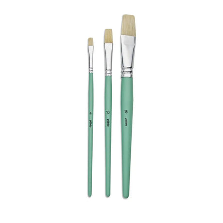 Pebeo Pochettes 3 Pinceaux Manches Courts Assortis Soies Beau Blanc Plat N°4 / N°10 / N° 18