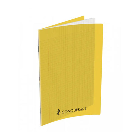 Conquerant Cahier 90g, Petits Carreaux 5x5, Couverture Polypro 192Pages - Jaune 