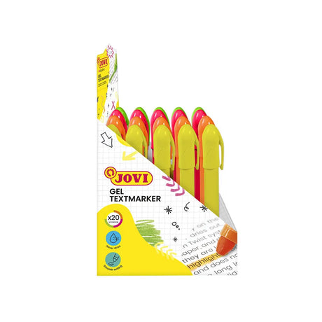 Jovi Présentoir de 20 Surligneurs Gel - 4 Couleurs Assorties