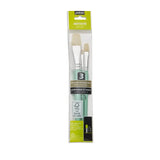 Pebeo Pochettes 3 Pinceaux Manches Courts Assortis Soies Beau Blanc Plat N°4 / N°10 / N° 18