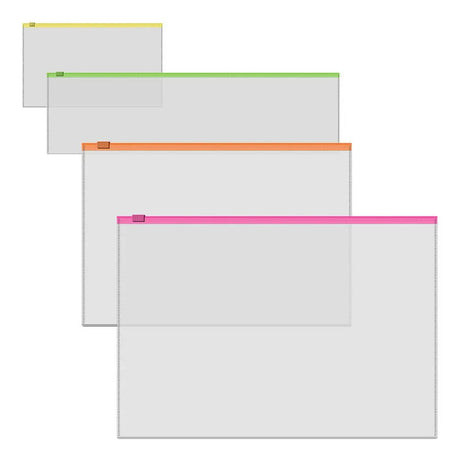 Erichkrause Lot de 4 Enveloppe Poly Fizzy Clair - Néon