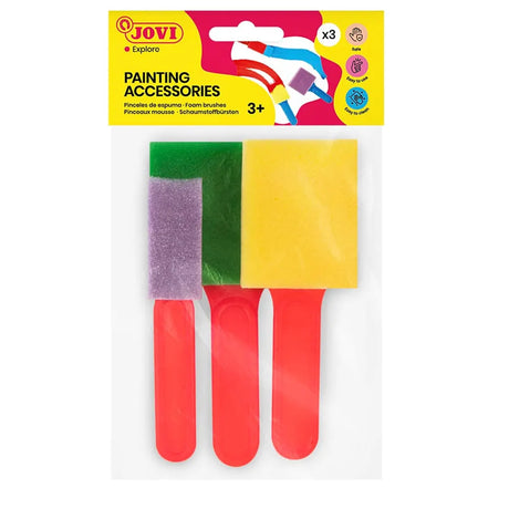 Jovi Pochette de 3 Pinceaux Éponges Plats et Larges - 3 Formes Différentes