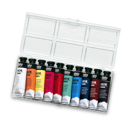 Pebeo Boite de 10 Tubes de Gouache Couleurs - 10ml