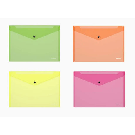 Erichkrause Enveloppe A4 Poly Fizzy Transparente à Bouton D/C