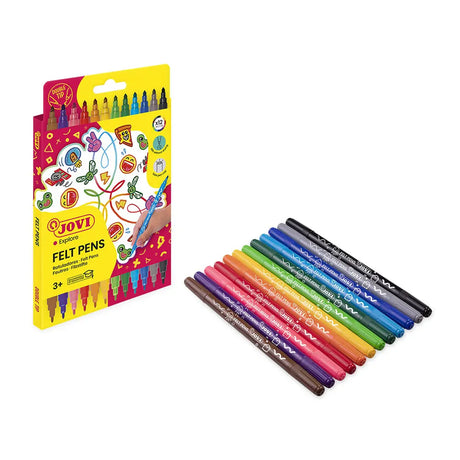 Jovi Boîte de 12 Feutres Double Pointe - Assortiment de Couleurs