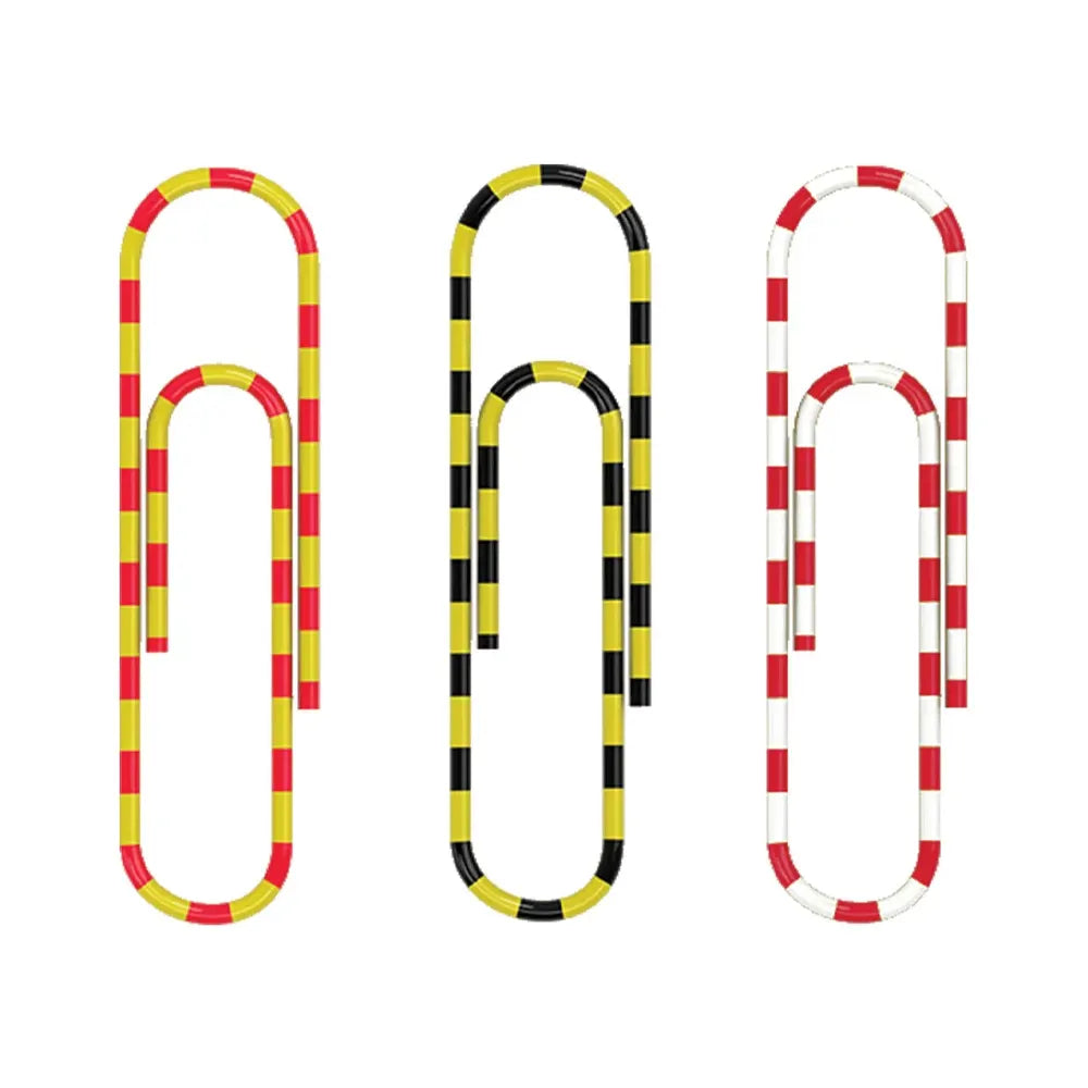 Erichkrause Plasticized Paper Clips 33mm Zebra - Pack of 100