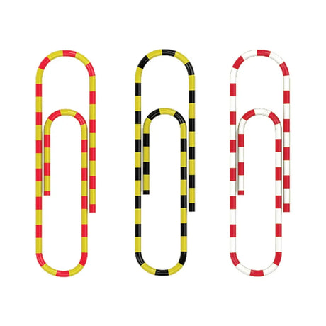 Erichkrause Plasticized Paper Clips 33mm Zebra - Pack of 100