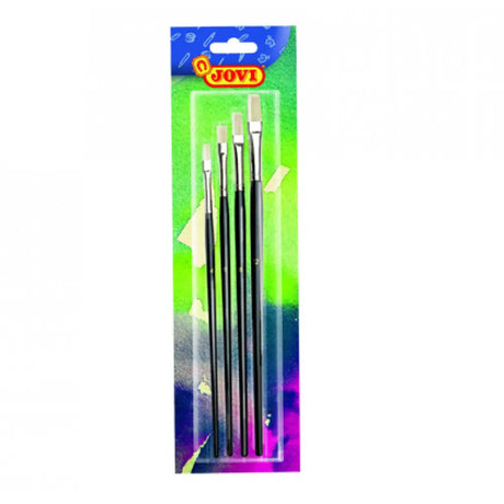 Jovi Blister de 4 Pinceaux Plats N° (4, 6, 8, 12)