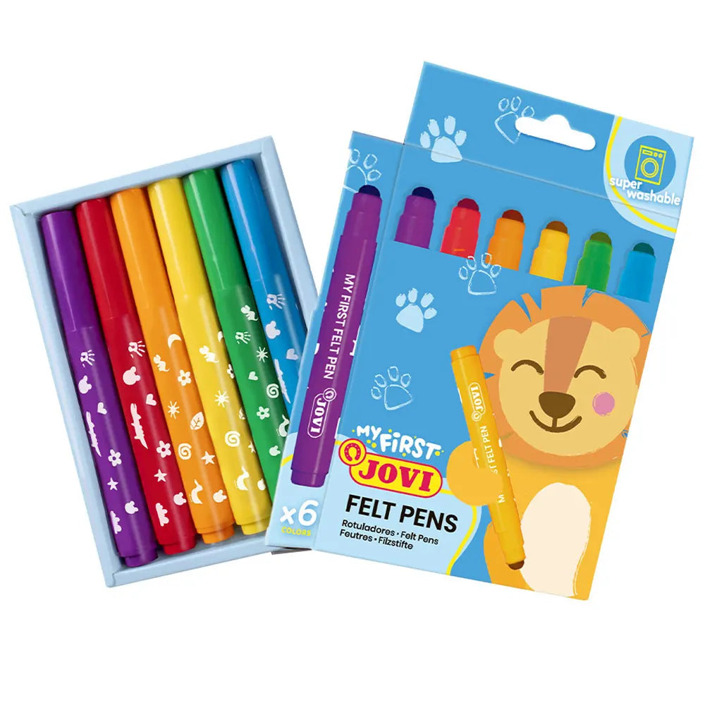 Jovi Boîte de 6 Feutres Lavables Jumbo - Couleurs Assorties