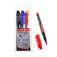 ErichKrause Pack de 3 Marqueur Permanent - Bleu/Noir/ Rouge