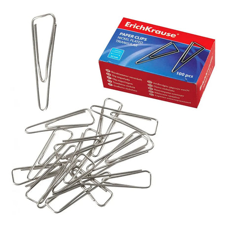Erichkrause Metal Paper Clips 32mm Triangle - Pack of 100