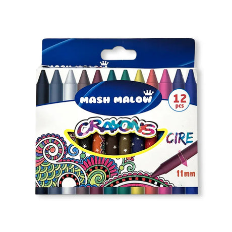 Mash Malo Boite de 12 Crayons De Cire 11 mm