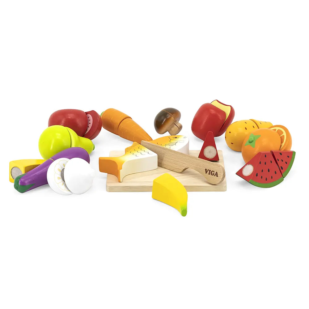Viga Toys Ensemble de Coupe d'Aliments 18M+