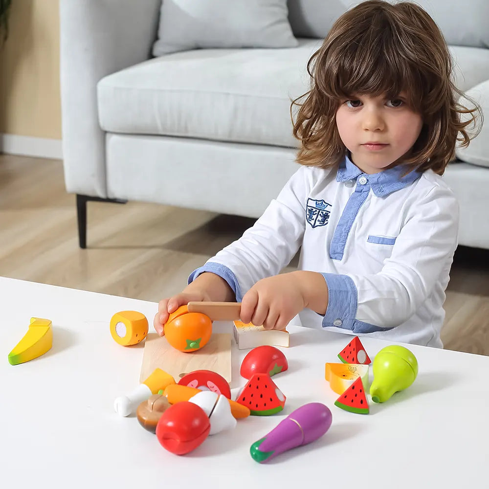 Viga Toys Ensemble de Coupe d'Aliments 18M+