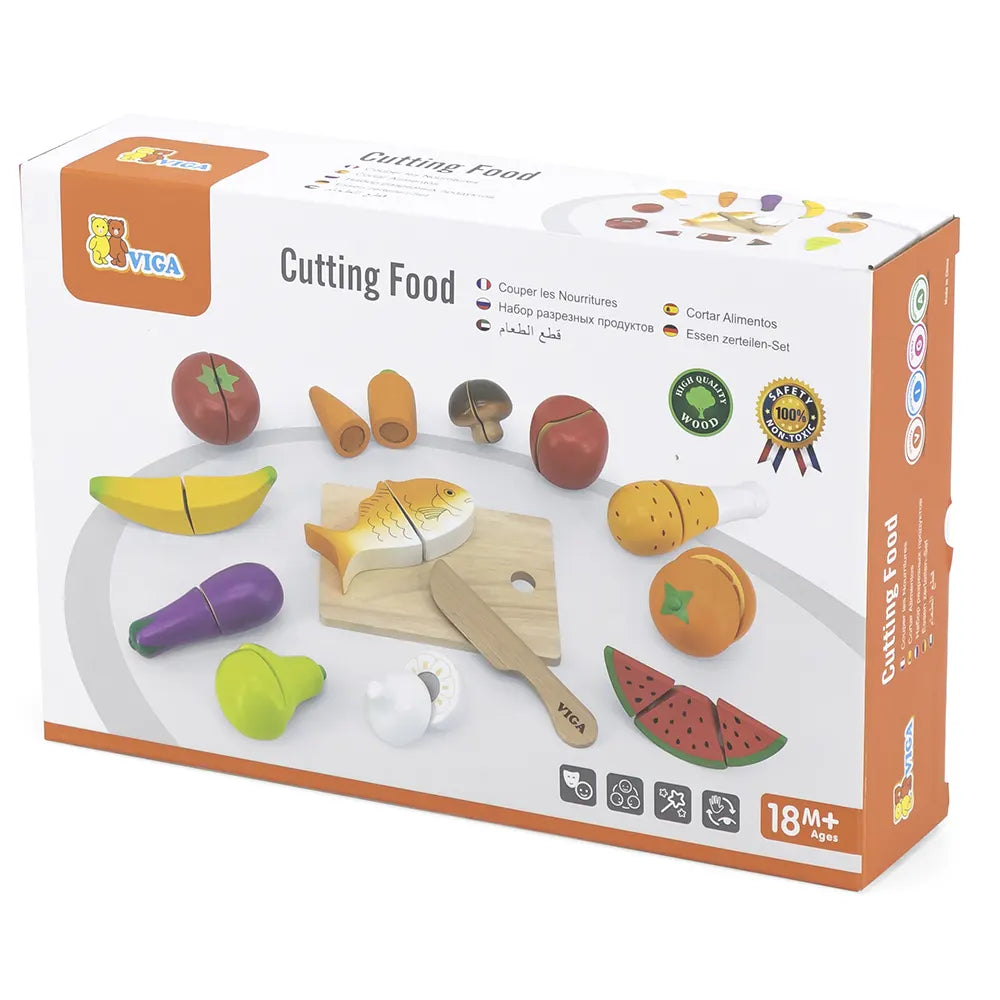 Viga Toys Ensemble de Coupe d'Aliments 18M+