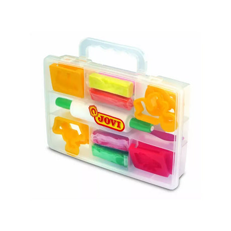 Jovi Malette de Modelage Transparente (8 Barres de 25g + 12 Empreintes-Pièces + 3 Outils de Modelage + 1 Rouleau)