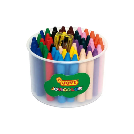 Jovi Pot de 60 Crayons de Cire + Taille-Crayon