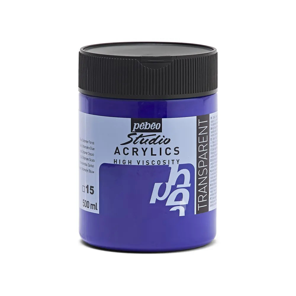 Pebeo Acry Stud N°15  Bleu Outremer Foncé - 500 ml