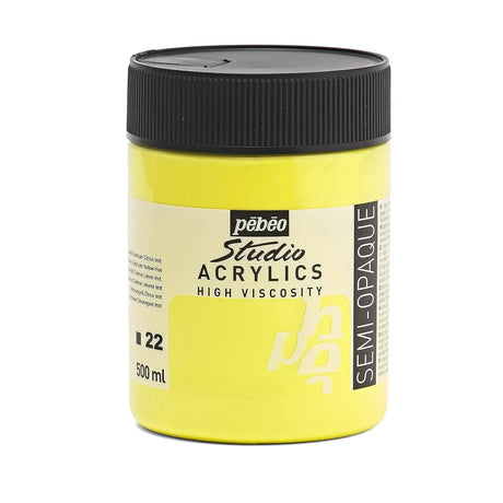 Pebeo Acry Stud N°22 Jaune de cadmium citronné - 500 ml