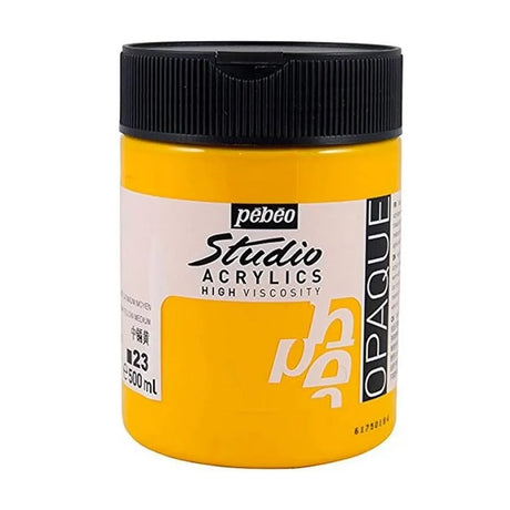 Pebeo Acry Stud N°23 Jaune de Cadmium Moyen Imit - 500 ml 