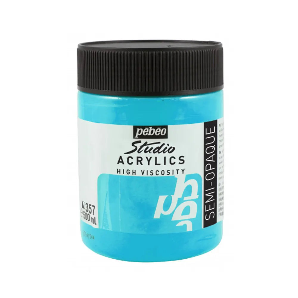 Pebeo Acry Stud N°357 Bleu-Vert Iridescent - 500 ml