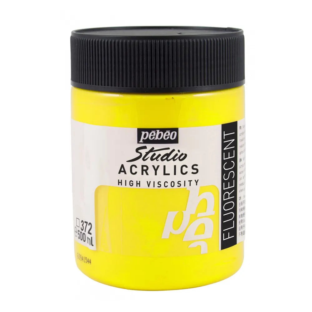 Pebeo Acry Stud N°372 Jaune Fluorescent - 500 ml 