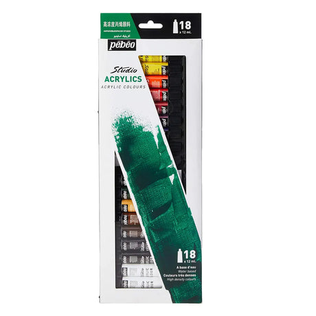 Pebeo Etui de 18 Tubes Studio Acrylics 12 ml