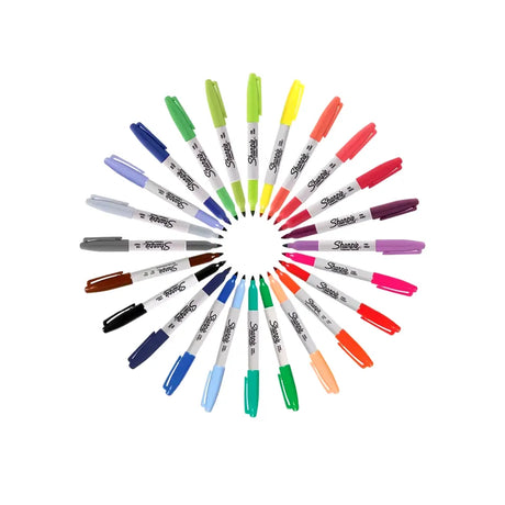 Sharpie Marqueur Permanent Pointe Ultra-Fine 0.3 mm Blister de 24 - Couleurs Cosmiques