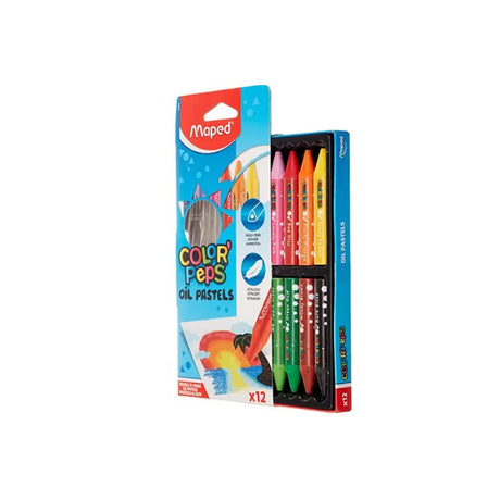 Maped Crayons de Cire Pastel à l’Huile en Boîte de 12