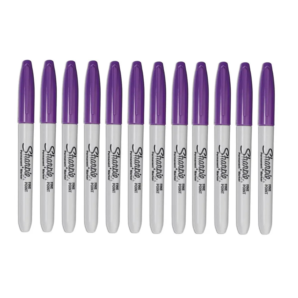 Sharpie Marqueur Permanent Pointe Fine 1 mm Boîte de 12 - Violet