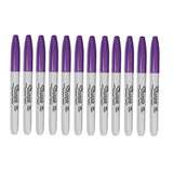 Sharpie Marqueur Permanent Pointe Fine 1 mm Boîte de 12 - Violet