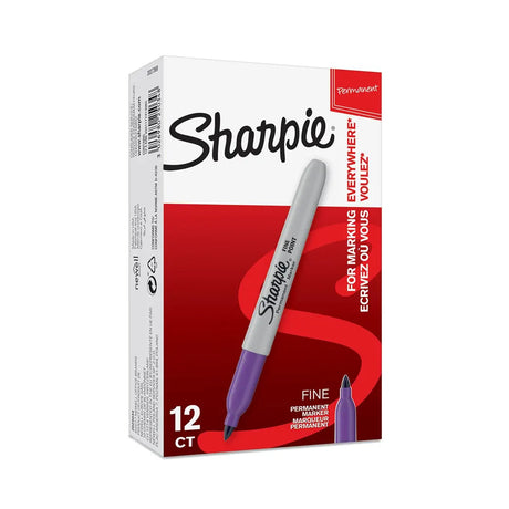 Sharpie Marqueur Permanent Pointe Fine 1 mm Boîte de 12 - Violet