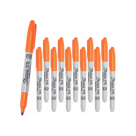 Sharpie Marqueur Permanent Pointe Fine 1 mm Boîte de 12 - Orange