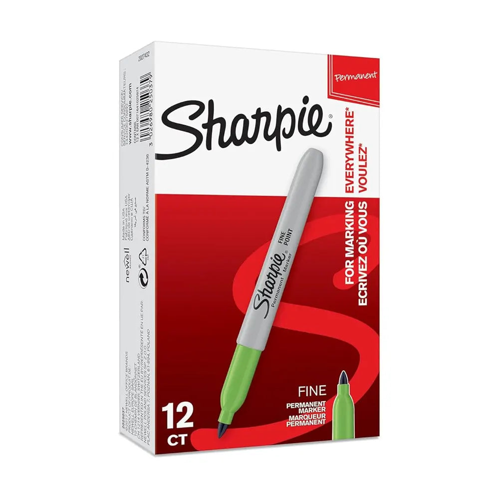 Sharpie Marqueur Permanent Pointe Fine 1 mm Boîte de 12 - Vert Citron